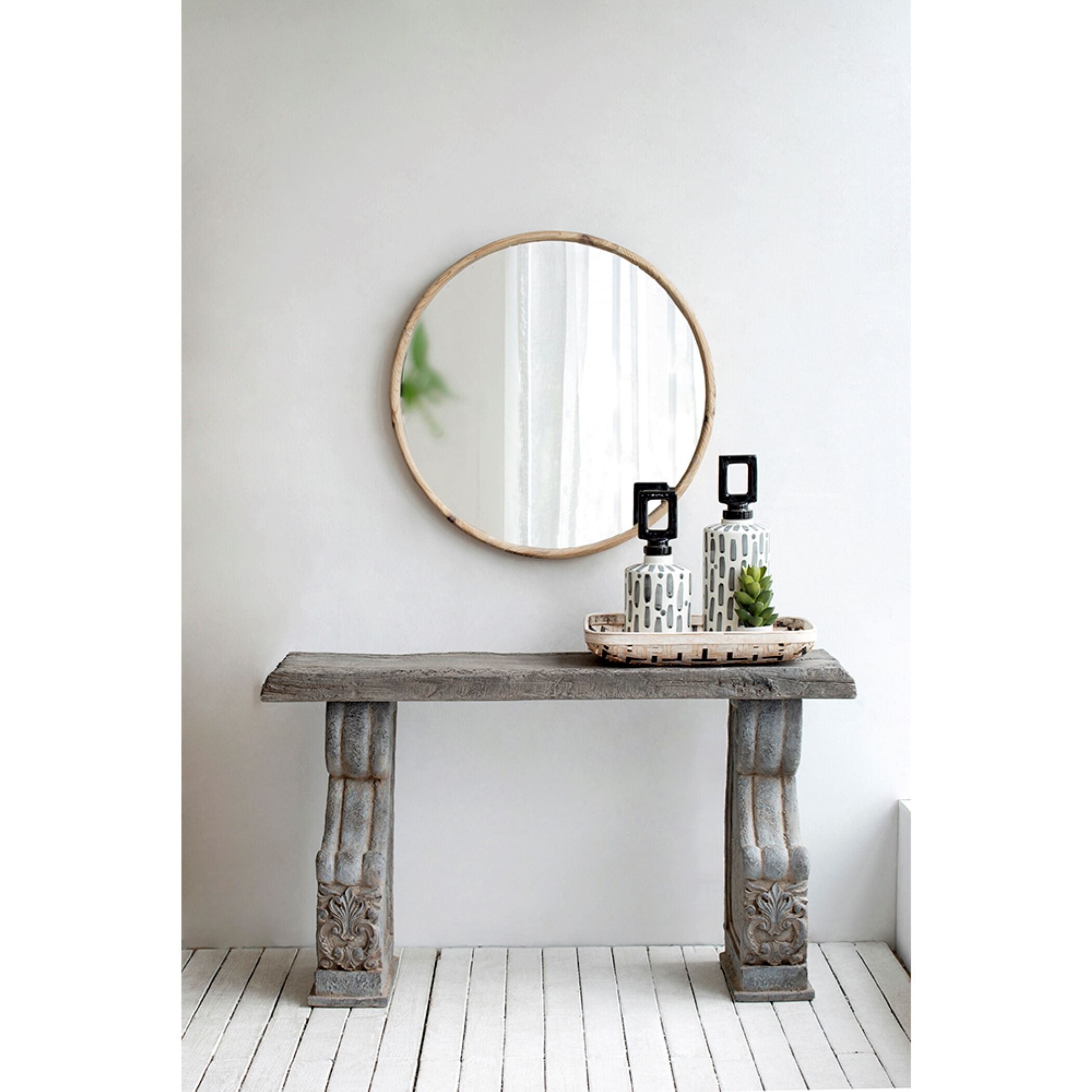 Thayne 27.5 X 27.5 inch Natural Wood Wall Mirror