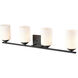 Durham 4 Light 31.13 inch Matte Black Vanity Light Wall Light