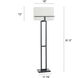 Cameron 61.5 inch 100.00 watt Tabby Black Floor Lamp Portable Light