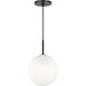 Richard June Sorelle 1 Light 12 inch Aged Iron Pendant Ceiling Light in LED
