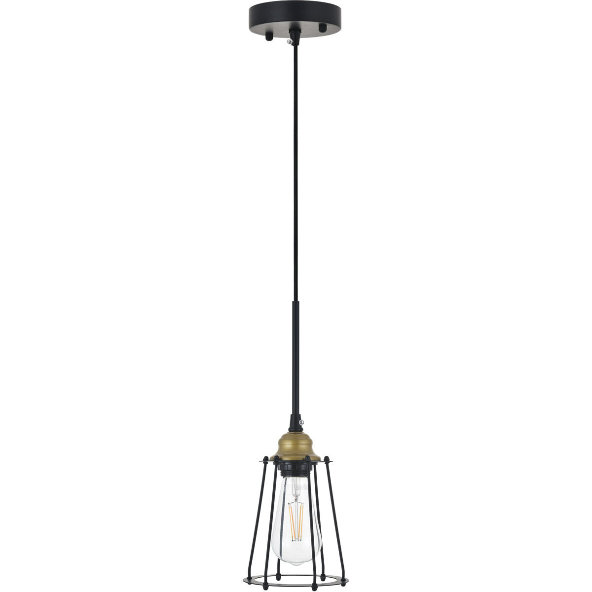 Auspice 1 Light 5.3 inch Brass and Black Pendant Ceiling Light