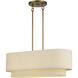 Bellingham 3 Light 30 inch Antique Gold Leaf Linear Chandelier Ceiling Light, Medium