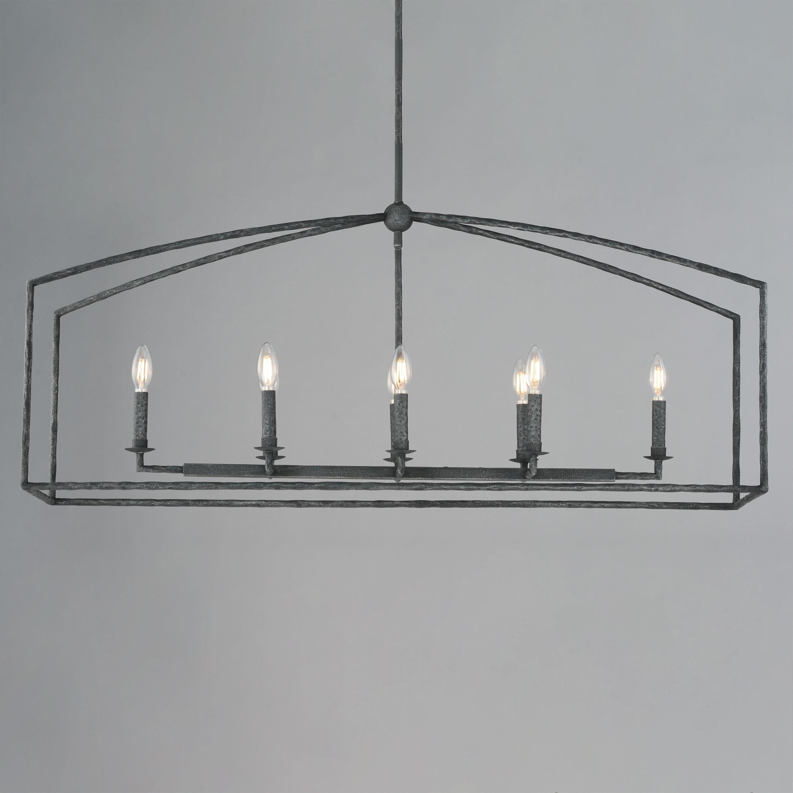 Martel Linear Pendant Ceiling Light in Blacksmith