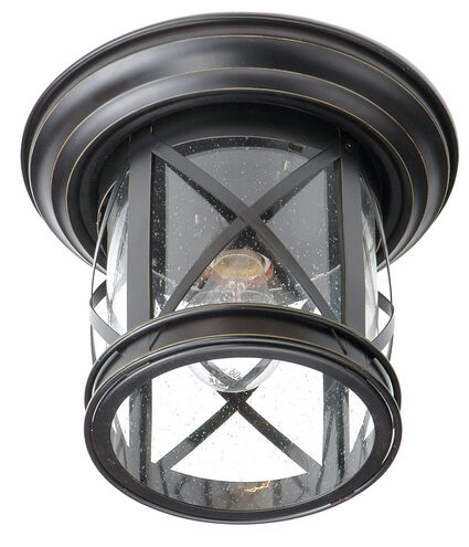 Chandler 1 Light 11 inch Rubbed Oil Bronze Outdoor Flushmount Lantern