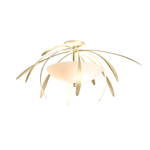 Dahlia 2 Light 32.7 inch Modern Brass Semi-Flush Ceiling Light, Medium