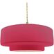 Radiance Collection - Tier Pendant Ceiling Light in Brushed Brass, Dedicated LED, Beige Twist Cord, Cerise, 16.25W x 6H, Form+Finish+Function