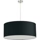 Oversized Drum LED 28 inch Polished Chrome Pendant Ceiling Light in Black