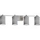 Textile 4 Light 34 inch Brushed Nickel Bath Vanity Light Wall Light, Era Family, Choices