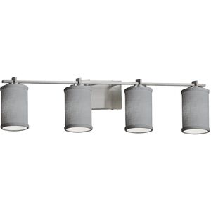Textile 4 Light 34 inch Brushed Nickel Bath Vanity Light Wall Light, Era Family, Choices