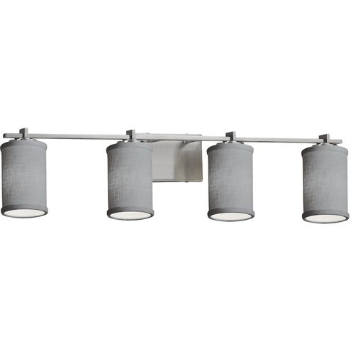 Textile 4 Light 34 inch Brushed Nickel Bath Vanity Light Wall Light, Era Family, Choices