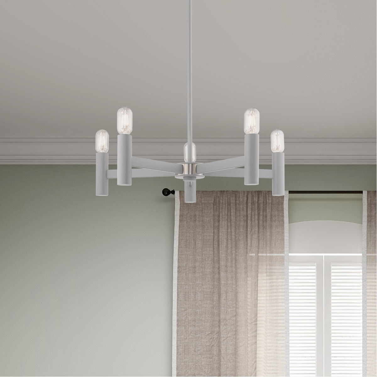 Copenhagen 5 Light 25 inch Nordic Gray Chandelier Ceiling Light