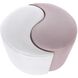 Dann Foley 19.3 inch Blush Pink and White Ottoman