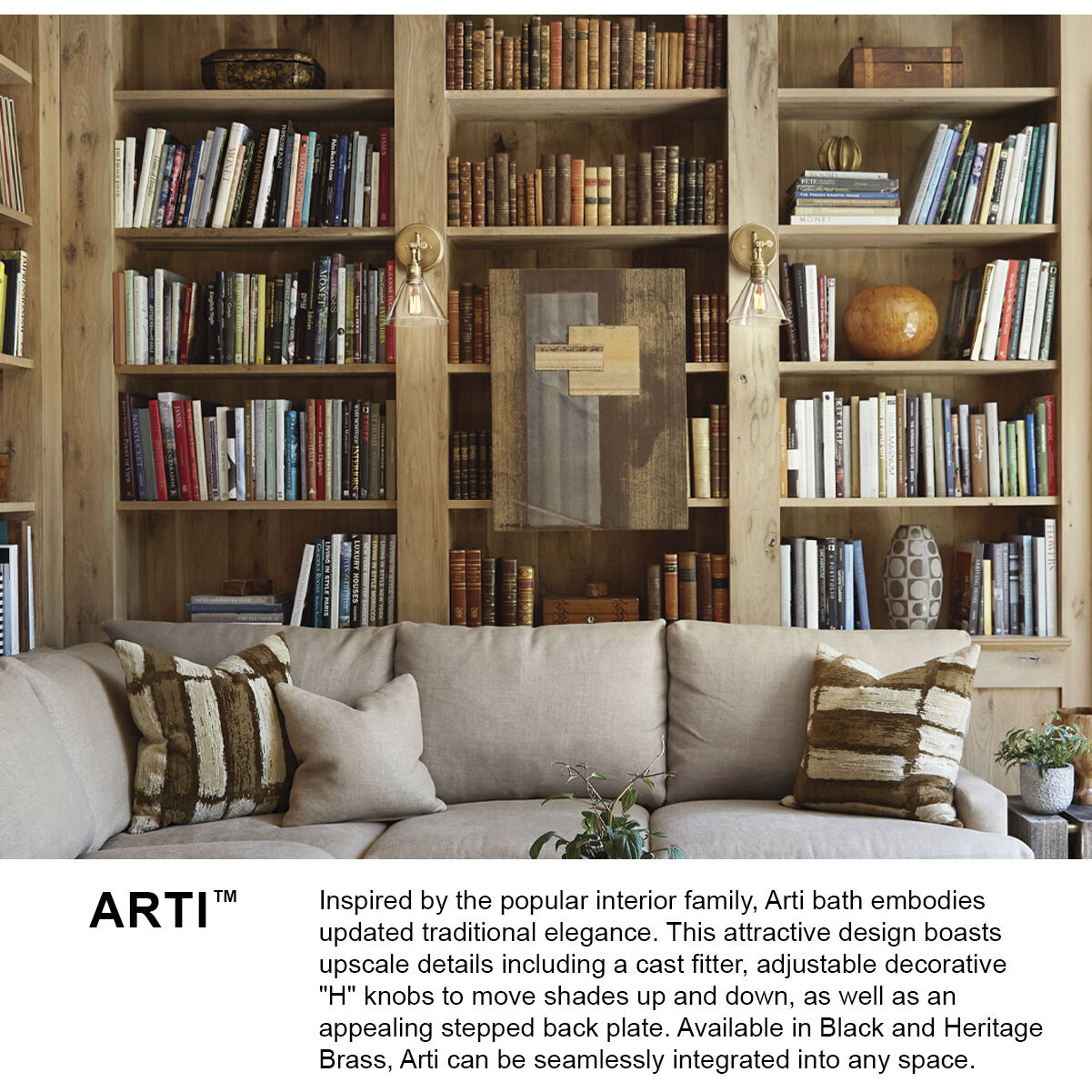 Arti 3 Light 24 inch Heritage Brass Vanity Light Wall Light