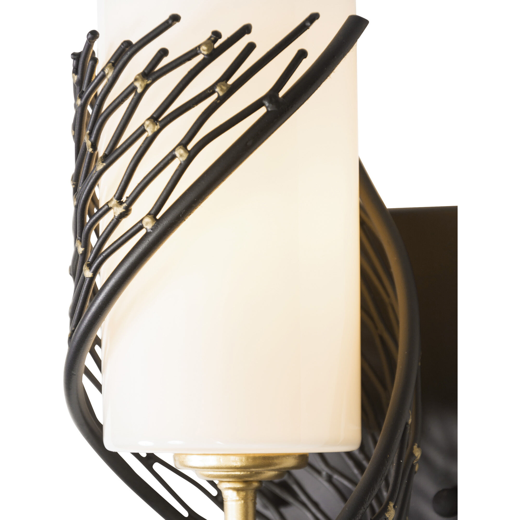 Flow 1 Light 4.5 inch Matte Black and French Gold Left Sconce Wall Light in Matte Black/French Gold