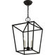 Devone 3 Light 13 inch Black Convertible Semi Flush/Lantern Ceiling Light