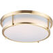 Rogue E26 2 Light 13 inch Satin Brass Flush Mount Ceiling Light