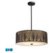 Pocono LED 24 inch Aged Bronze Chandelier Ceiling Light