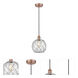 Edison Farmhouse Rope LED 8 inch Antique Copper Mini Pendant Ceiling Light