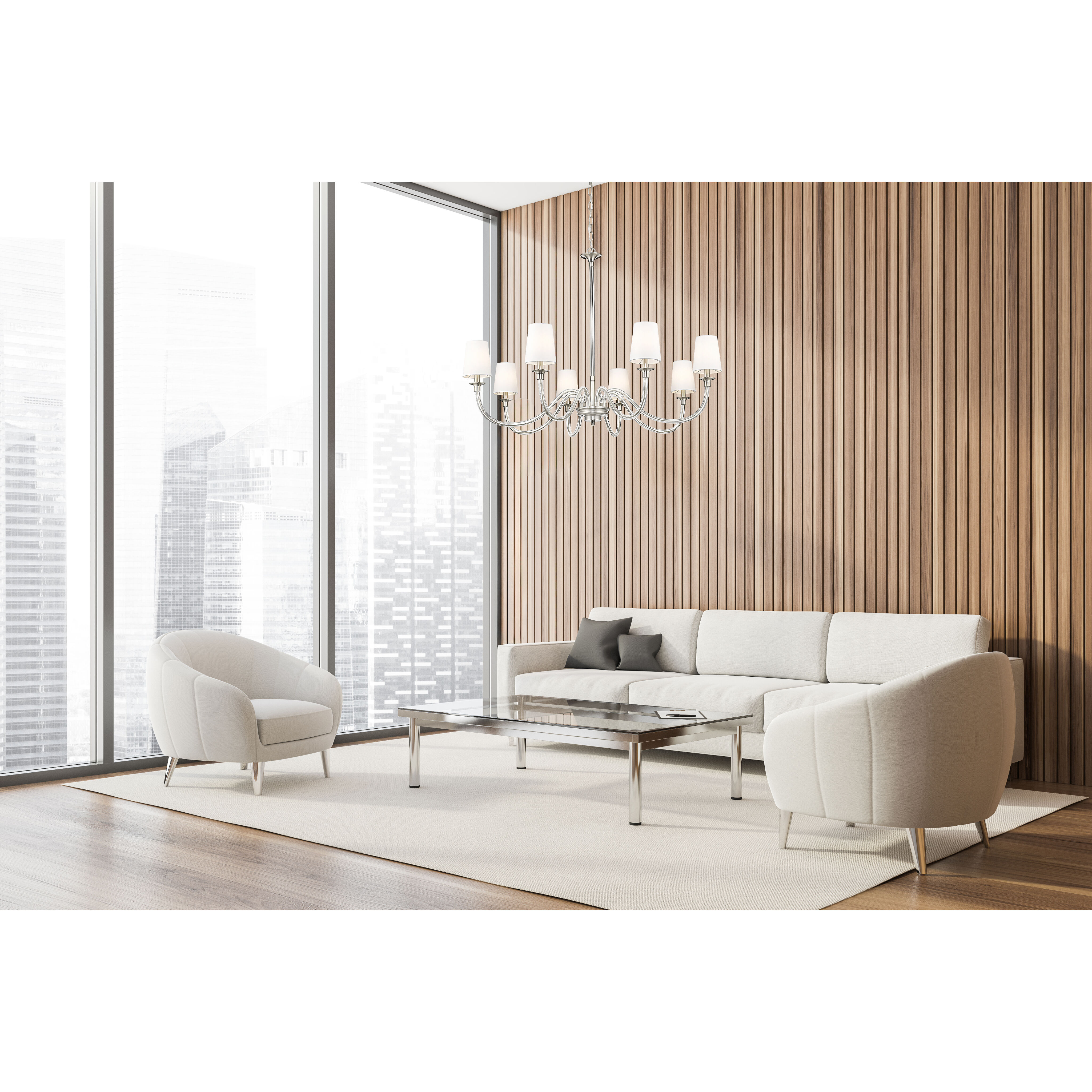 Katerina 8 Light 46 inch Brushed Nickel Chandelier Ceiling Light