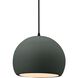 Radiance LED 7 inch Pewter Green and Matte Black Pendant Ceiling Light