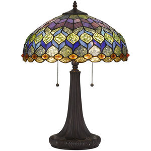 Tiffany 23 inch 60 watt Dark Bronze Table Lamp Portable Light
