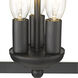 Kennedy 3 Light 10 inch Matte Black Chandelier Ceiling Light