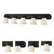Lagoon 5 Light 48 inch Matte Black Vanity Wall Light