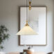 Alora Mood Ellen Pendant Ceiling Light in Brushed Gold and White Linen