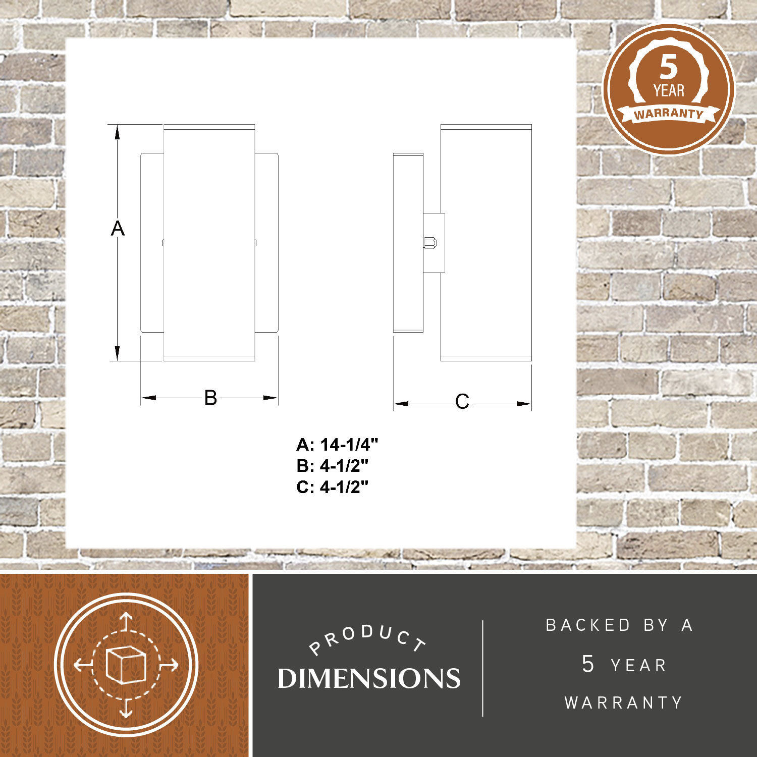 Chiasso LED 14.25 inch Textured Black Outdoor Wall