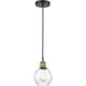 Waverly 1 Light 6 inch Black Antique Brass Mini Pendant Ceiling Light in Clear Glass