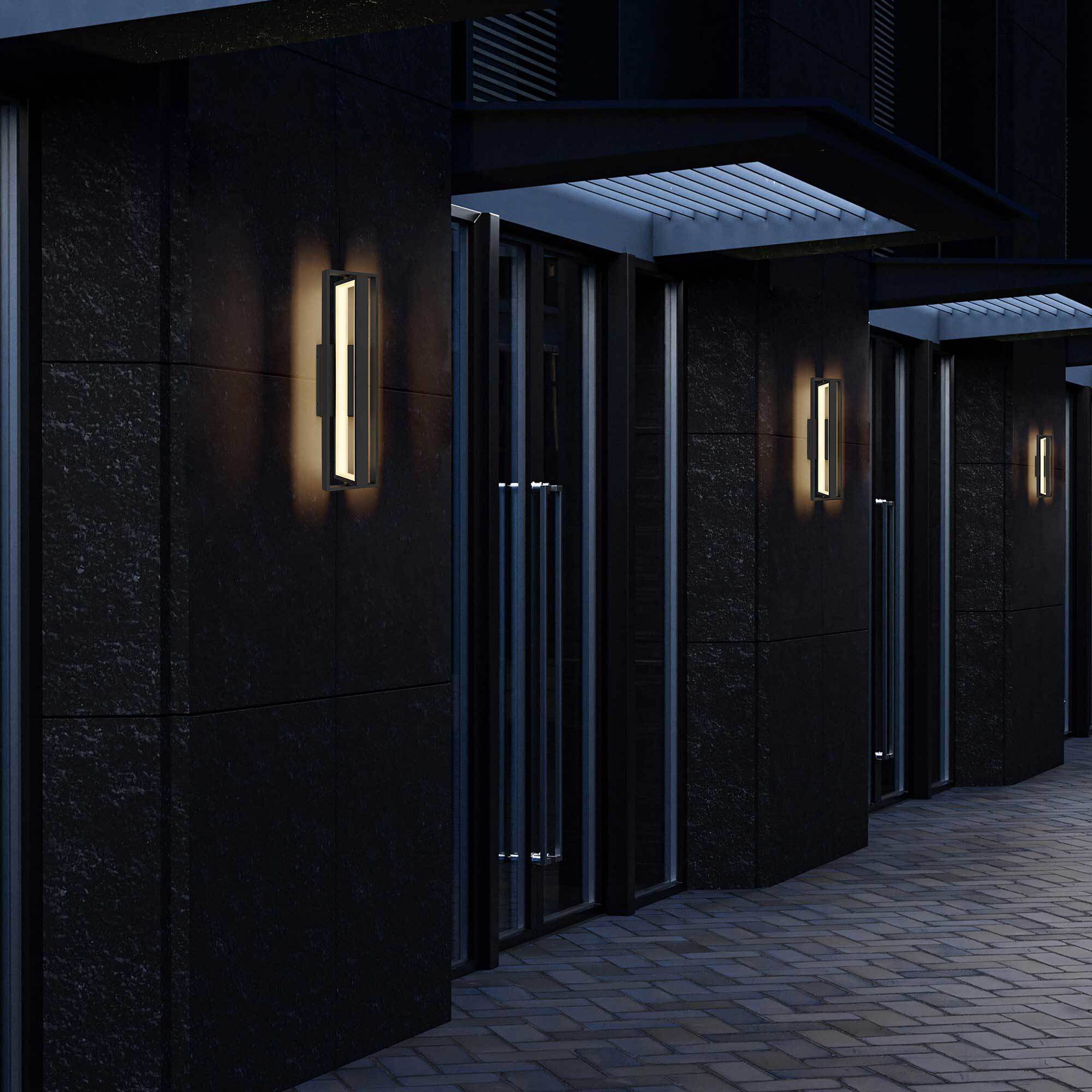 In & Out LED 24.5 inch Sand Black Outdoor Wall Sconce