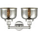 Bell 2 Light 15.5 inch Polished Nickel Bath Vanity Light Wall Light in Silver Plated Mercury