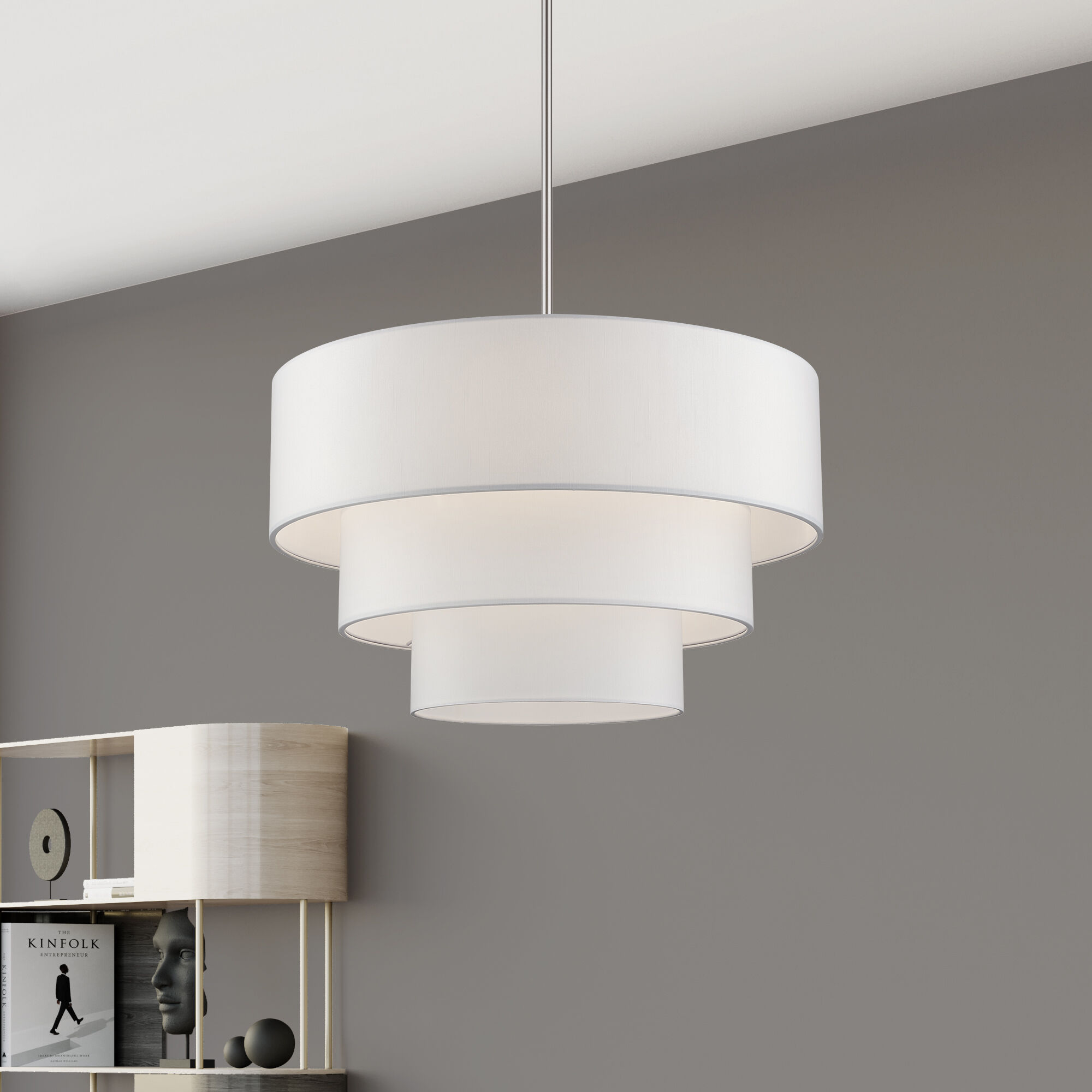 Manorwood 5 Light 28 inch Brushed Nickel Pendant Chandelier Ceiling Light