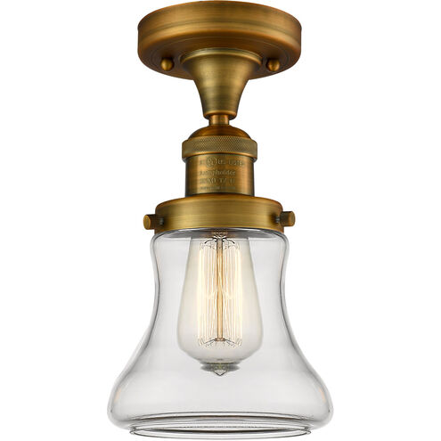 Franklin Restoration Bellmont LED 6.25 inch Brushed Brass Semi-Flush Mount Ceiling Light in Clear Glass, Franklin Restoration