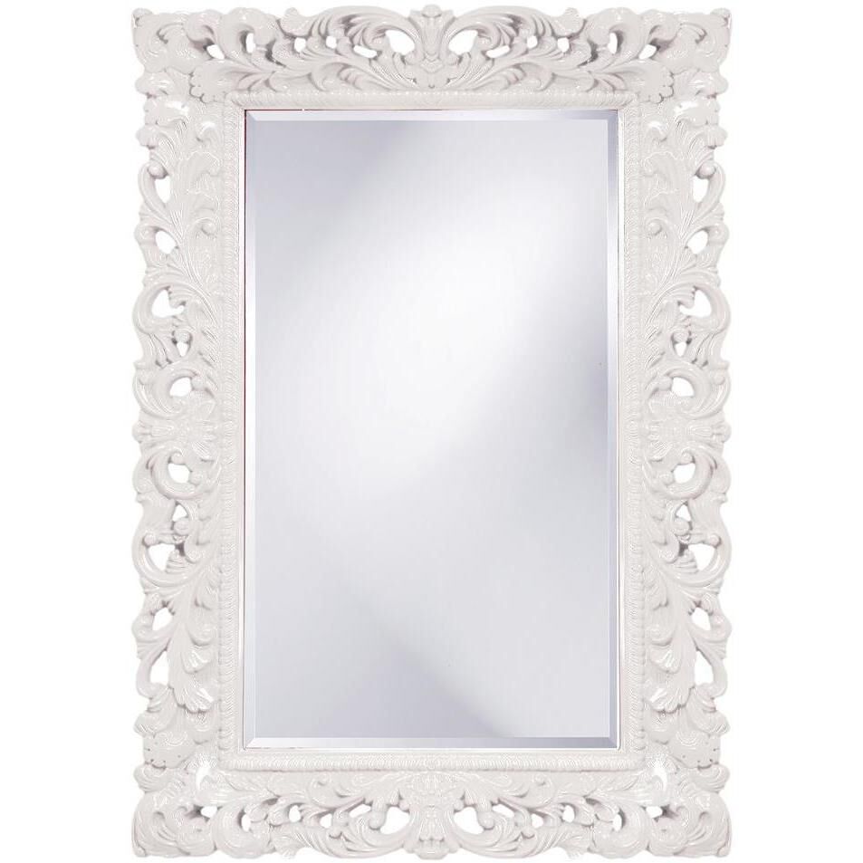 Barcelona 46 X 32 inch Glossy White Wall Mirror