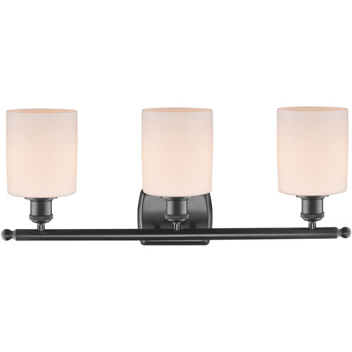 Ballston Cobbleskill LED 26 inch Oil Rubbed Bronze Bath Vanity Light Wall Light in Matte White Glass, Ballston
