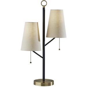 Daniel 27 inch 40.00 watt Black with Antique Brass Accents Table Lamp Portable Light