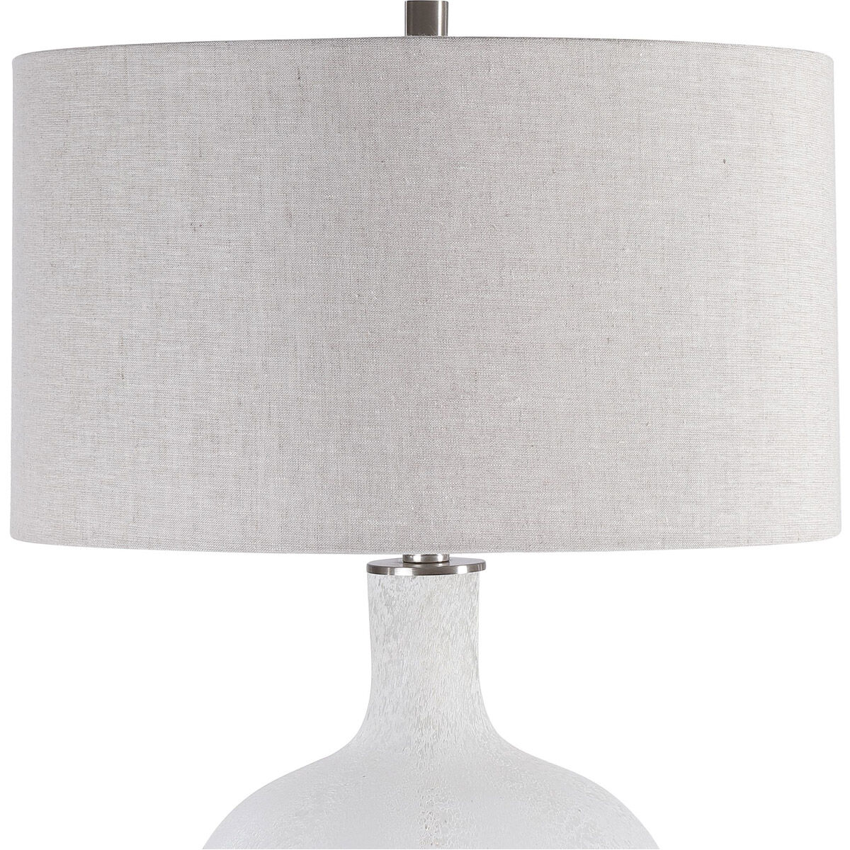 Whiteout 30 inch 150.00 watt Mottled Aged White and Brushed Nickel Table Lamp Portable Light