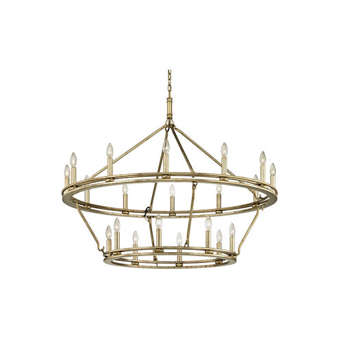 Appian Way 20 Light 44 inch Champagne Silver Leaf Chandelier Ceiling Light