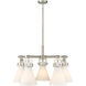 Newton Cone 5 Light 26 inch Satin Nickel Chandelier Ceiling Light in Matte White Glass