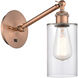 Ballston Clymer LED 5.3 inch Antique Copper Sconce Wall Light in Clear Glass
