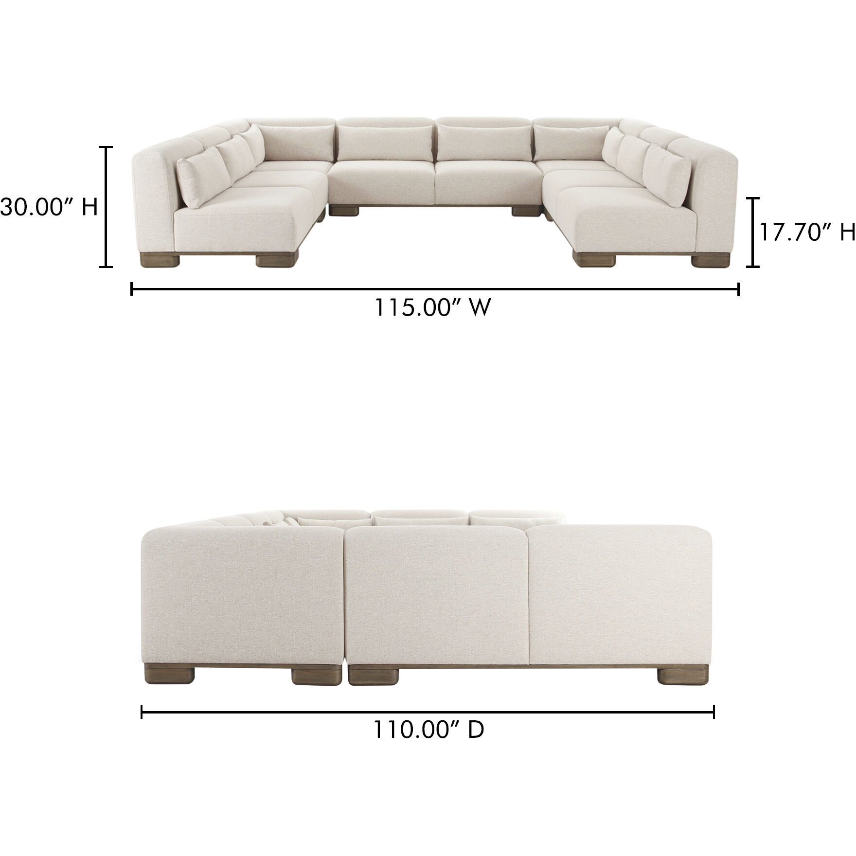 June Beige Modular Sectional, U Shaped
