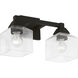 Aragon 2 Light 15 inch Black Vanity Sconce Wall Light