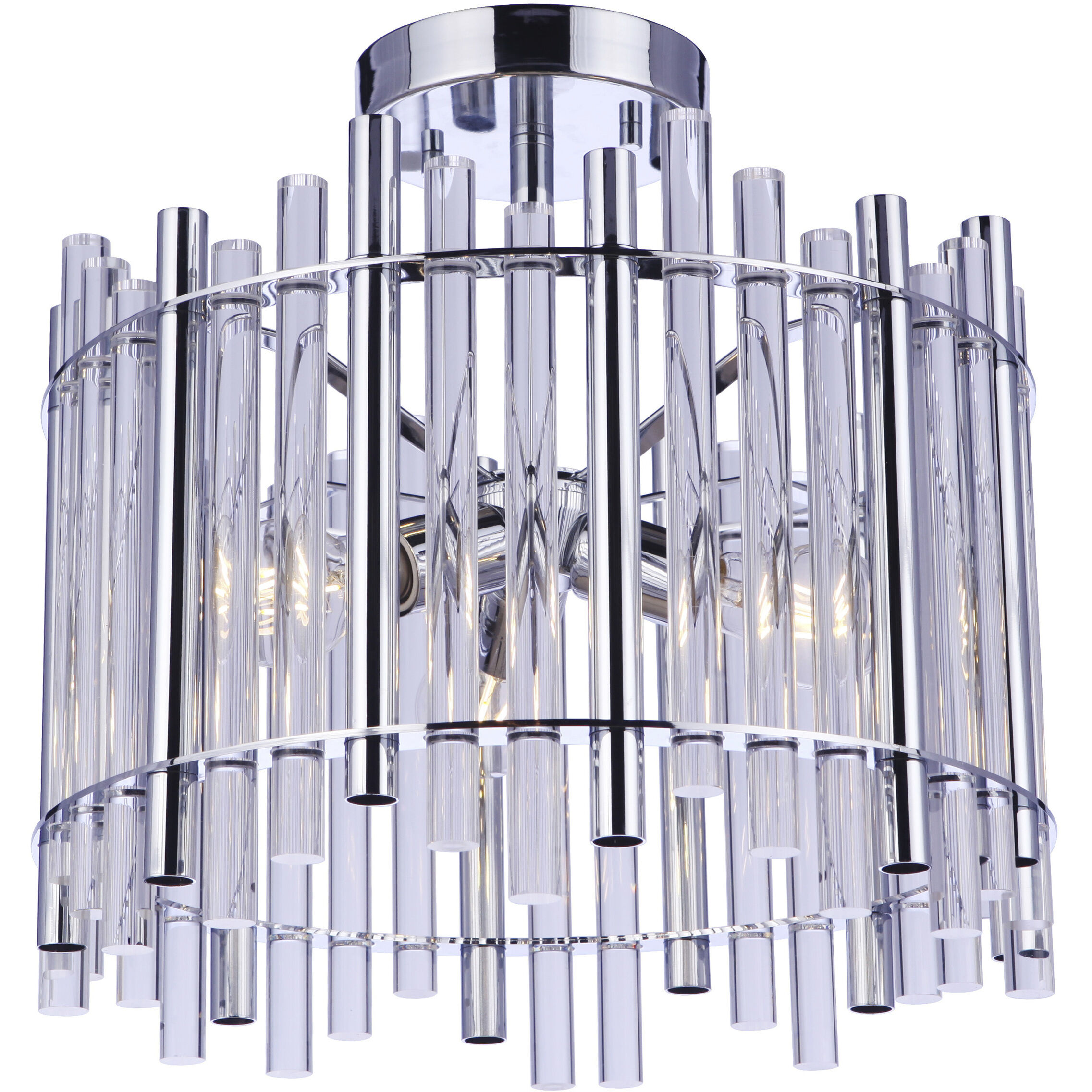 Reveal 3 Light 16.38 inch Chrome Semi Flush Ceiling Light