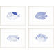 Animals Blue and White Framed Art