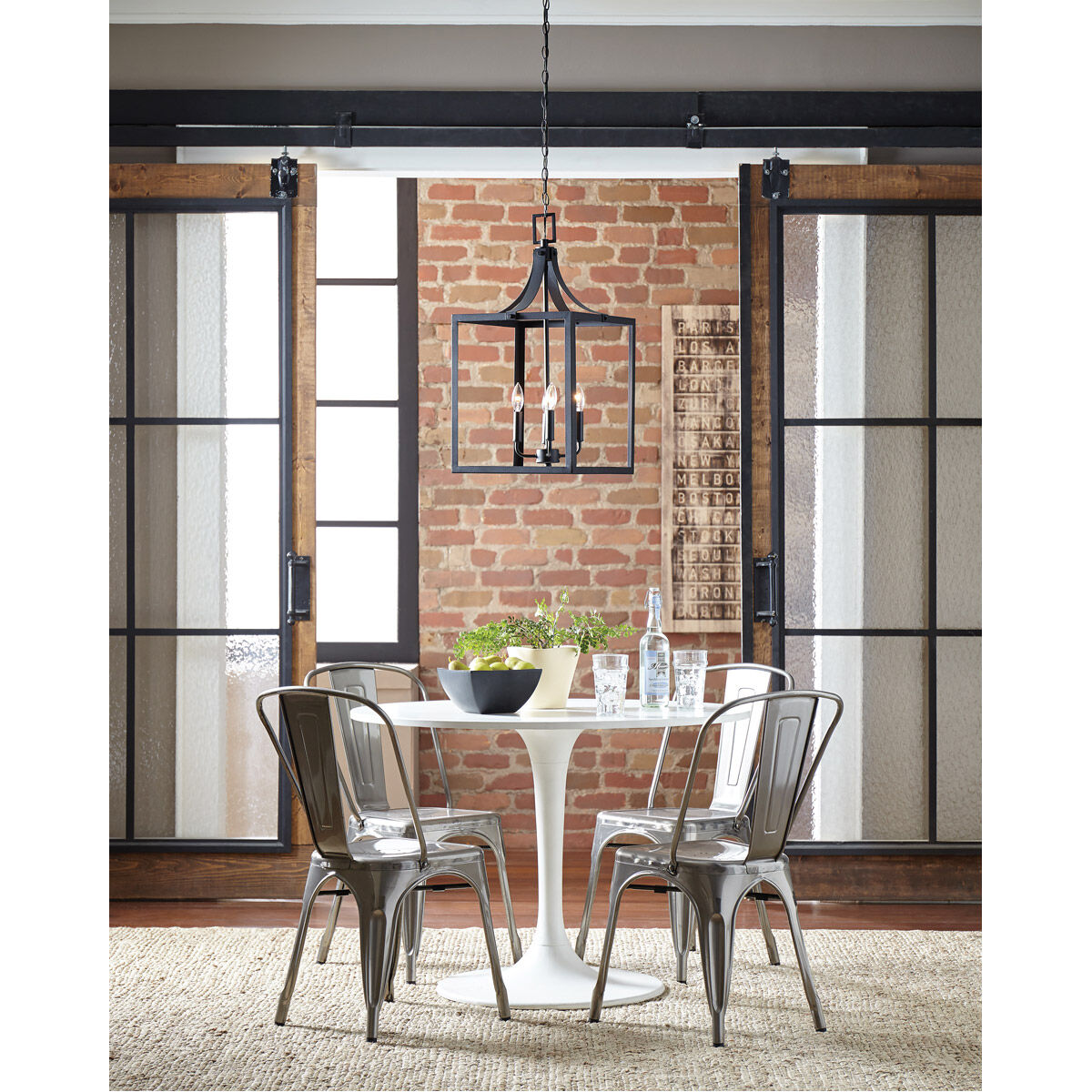 Labette 4 Light 14 inch Black Foyer Pendant Ceiling Light, Large