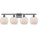 Ballston Farmhouse Rope 4 Light 36 inch Matte Black Bath Vanity Light Wall Light in White Glass with White Rope, Ballston