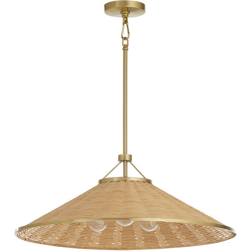 Cona 3 Light 24 inch Aged Brass Pendant Ceiling Light