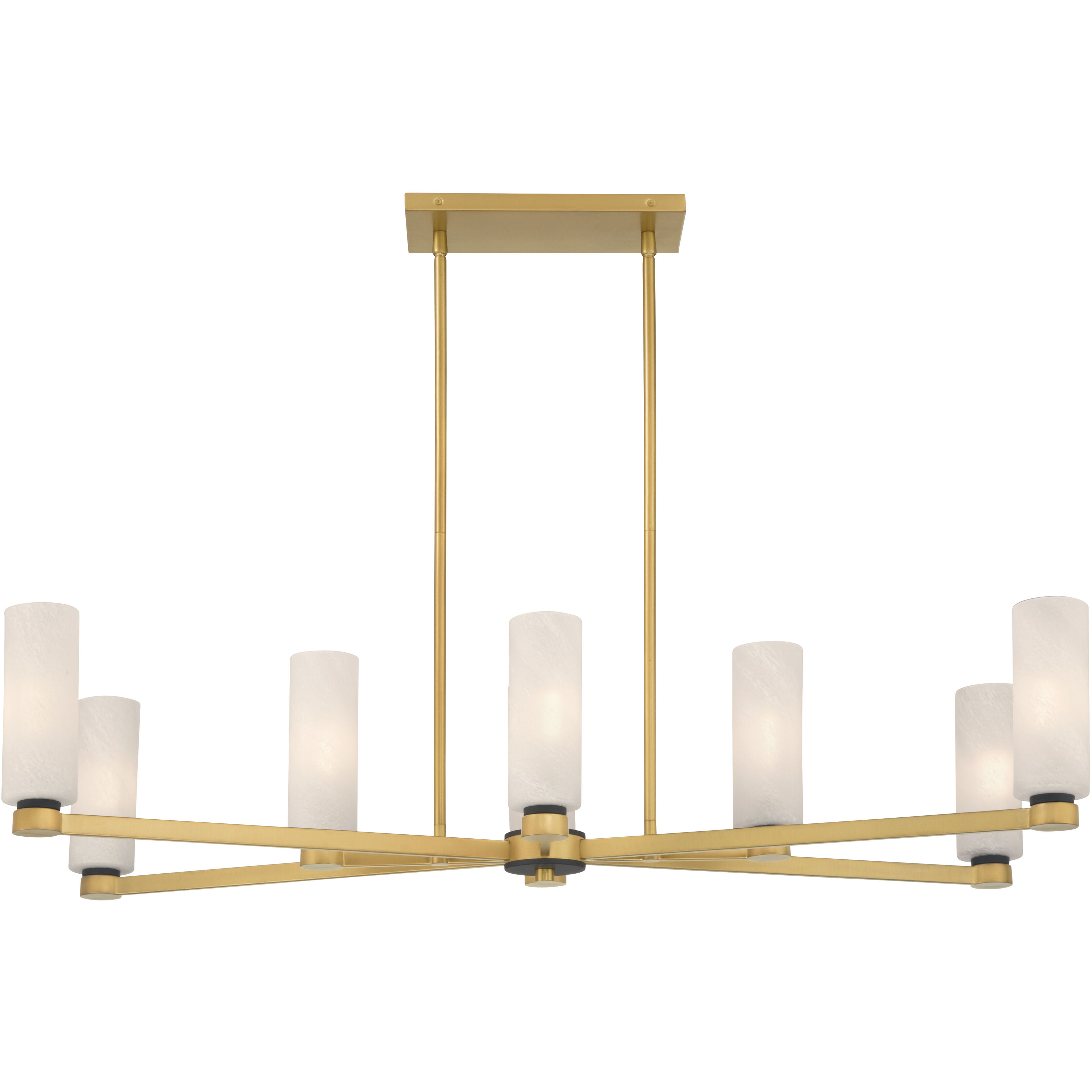 Wexmere 8 Light 40.25 inch Legacy Brass and Dark Matte Black Linear Chandelier Ceiling Light