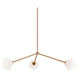 Novo 3 Light 33.75 inch Aged Gold Brass Pendant Ceiling Light in Aged Gold Brass and Opal Glass